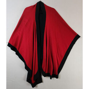 Wrap Shawl Women Large Heavyweight Knit Reversible Black and Red